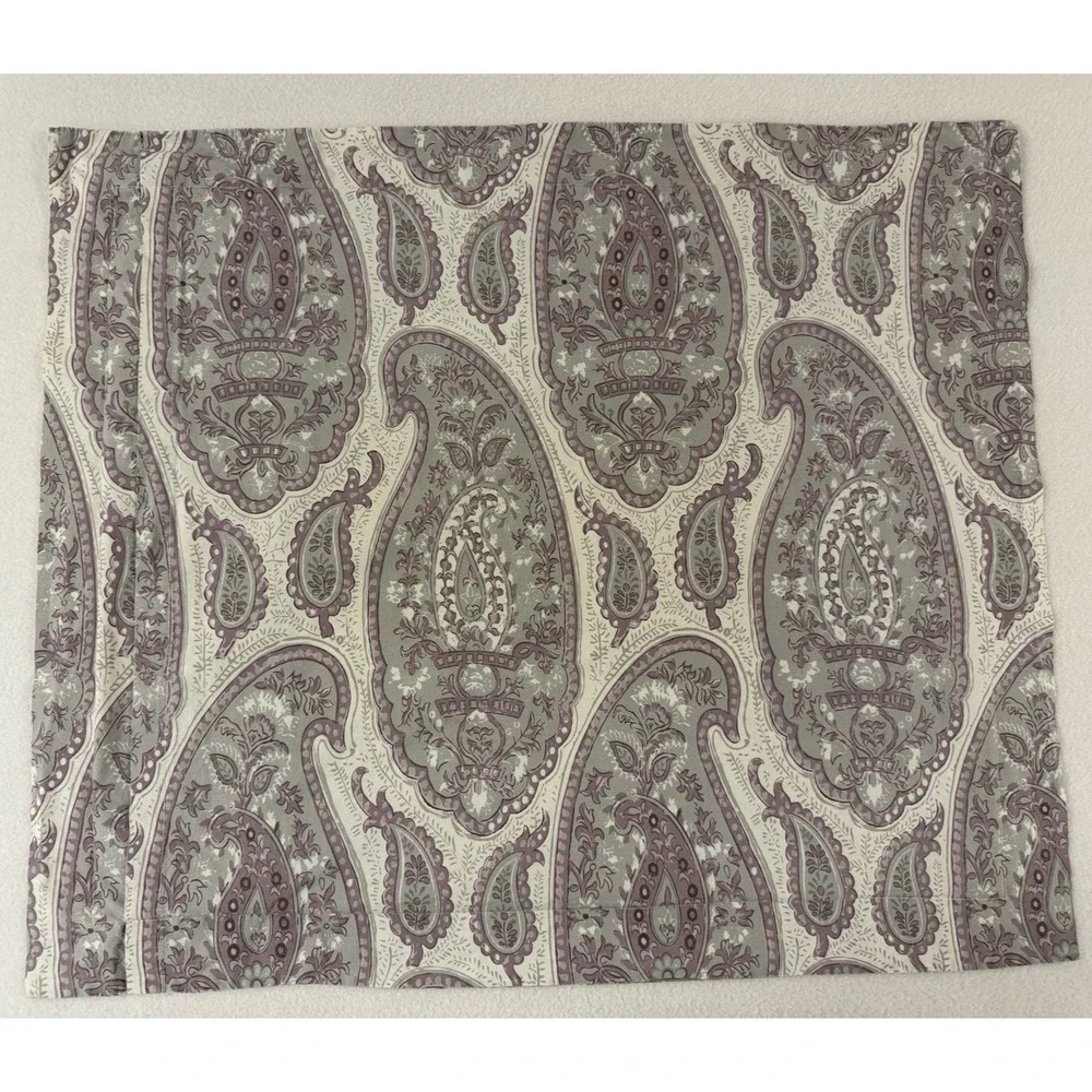 Pottery Barn Ashlyn‎ Shams Paisley Purple Gray 100% Organic Cotton Standard SZ 2